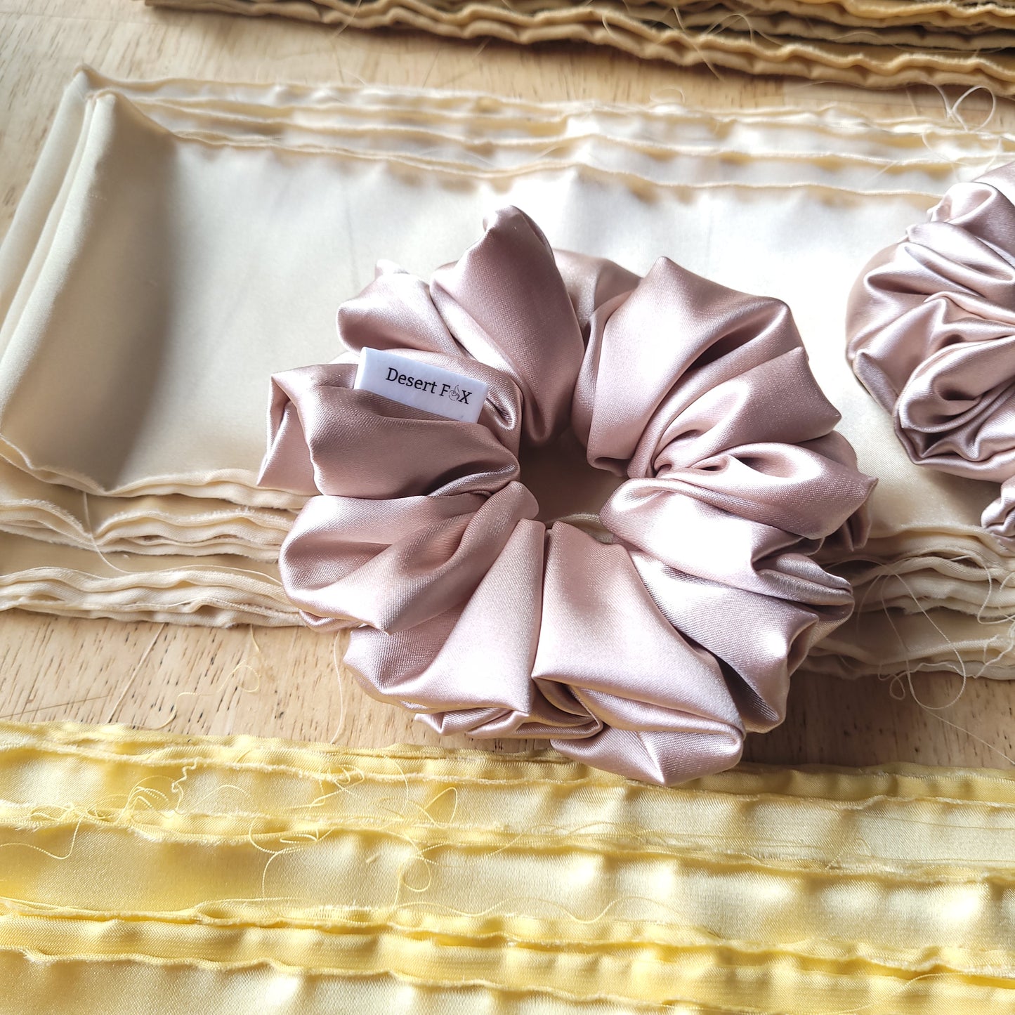 Champagne Satin Scrunchie Medium