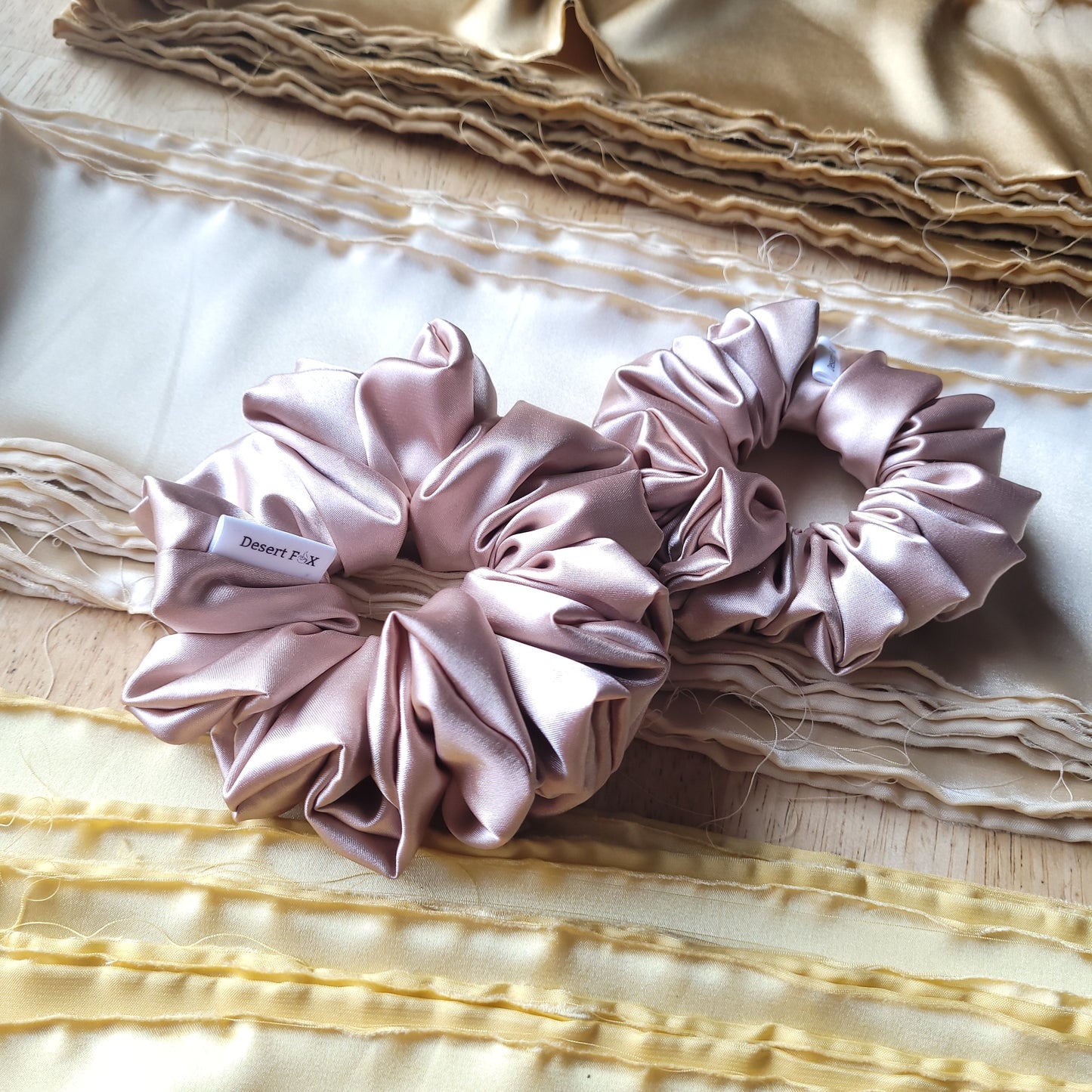 Champagne Satin Scrunchie Medium
