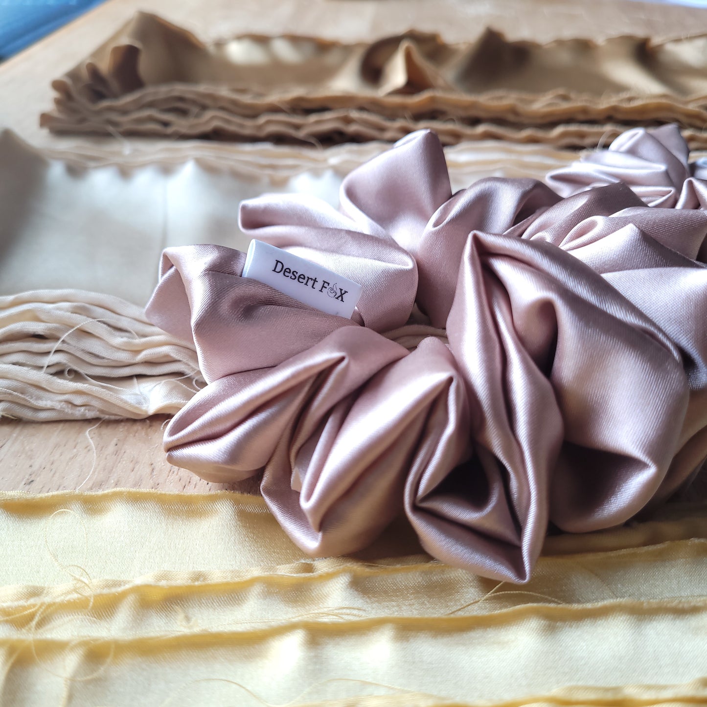 Champagne Satin Scrunchie Medium