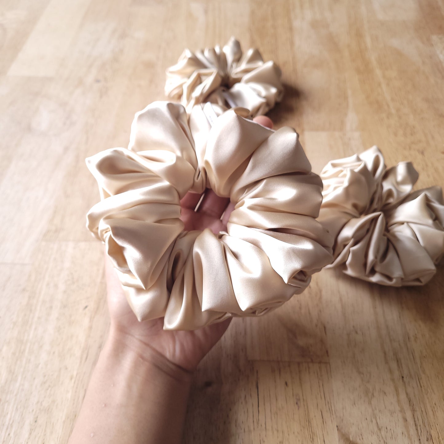 XL Sandstorm Satin Scrunchie