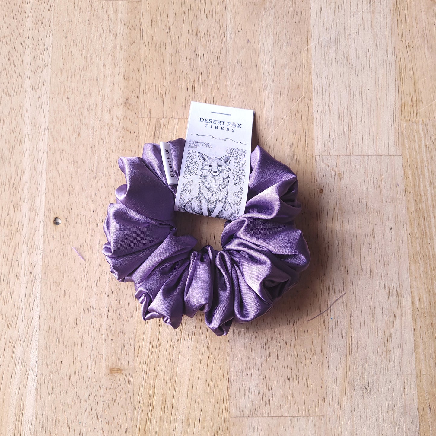 Slate Purple Satin Scrunchie Medium