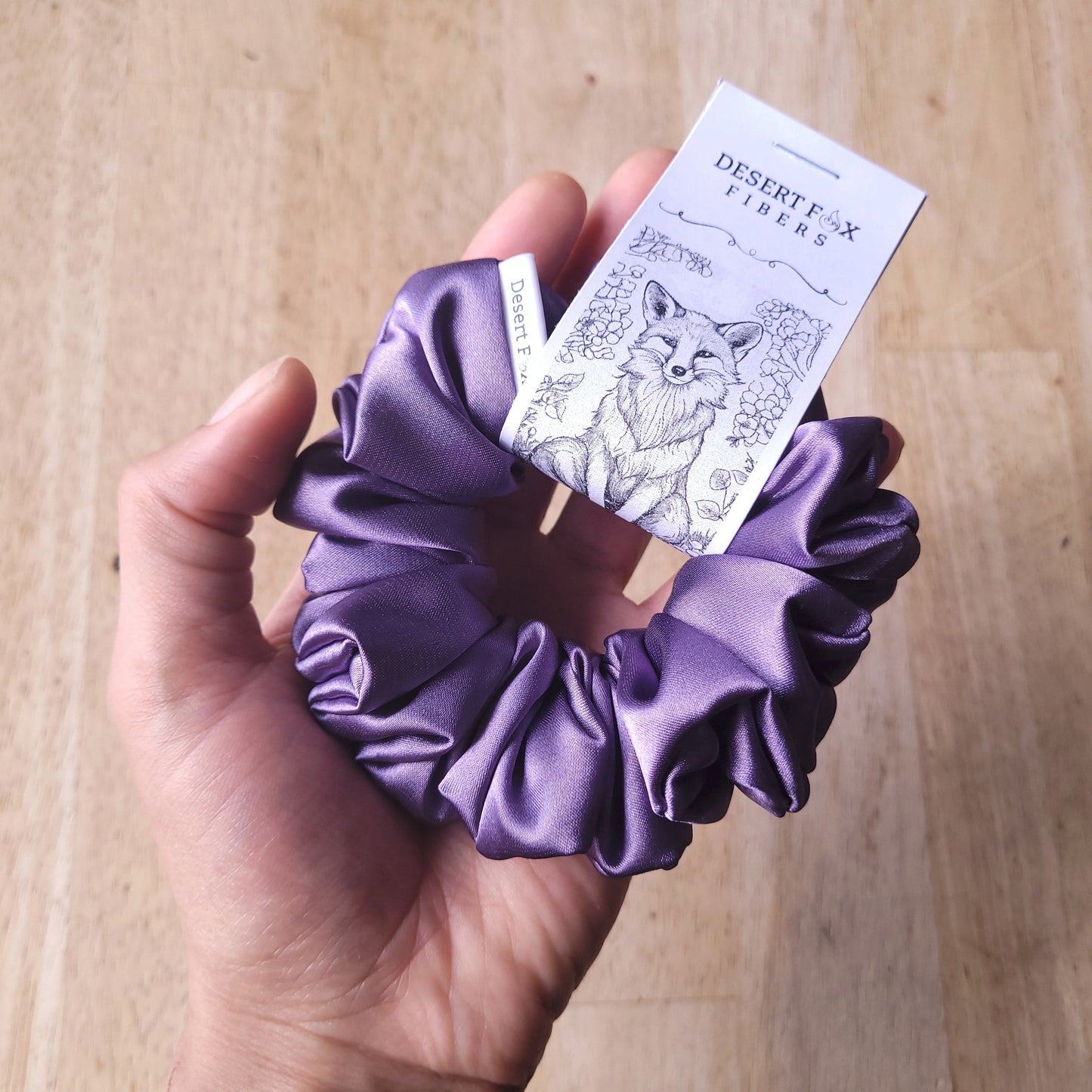 Slate Purple Satin Scrunchie Small