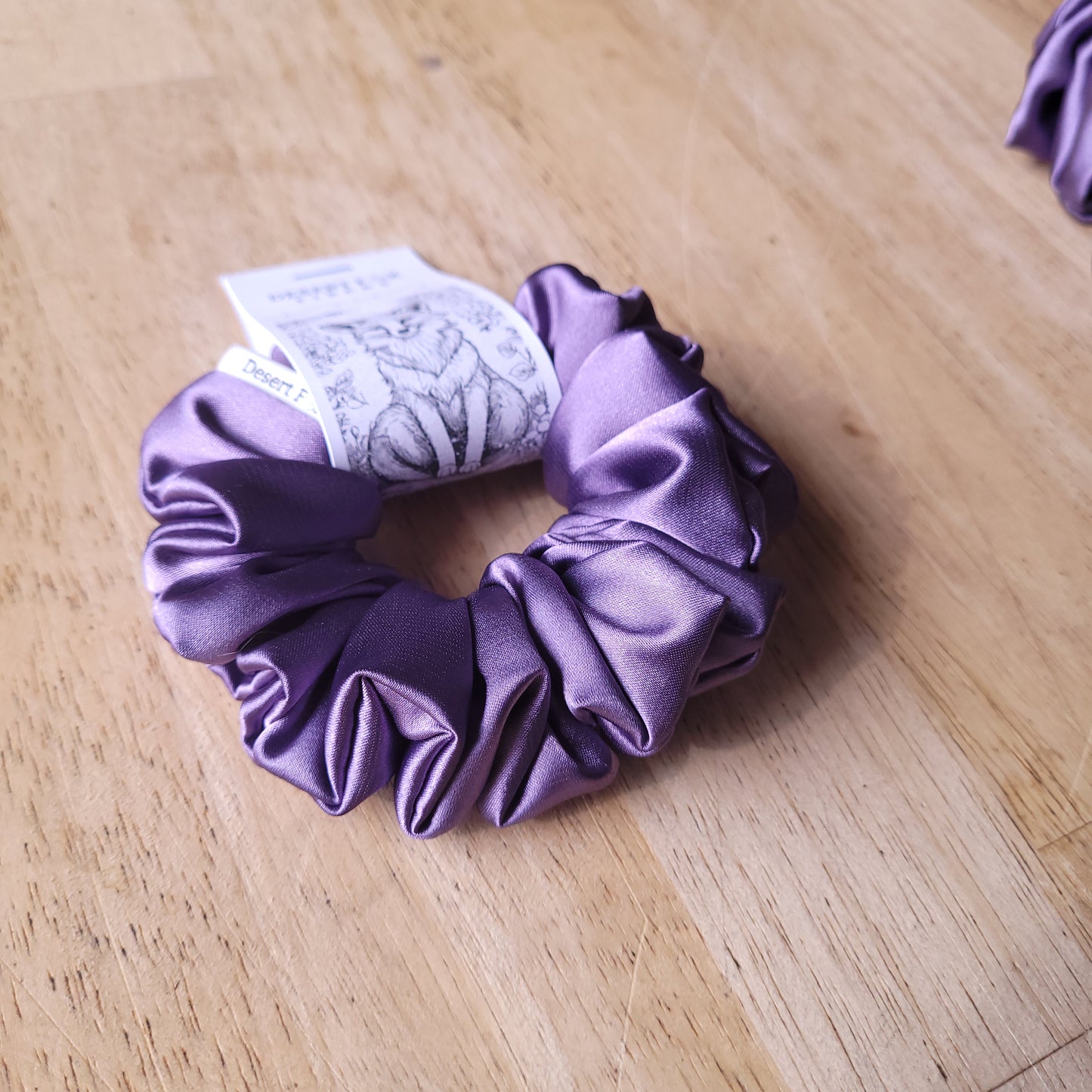 Slate Purple Satin Scrunchie Small