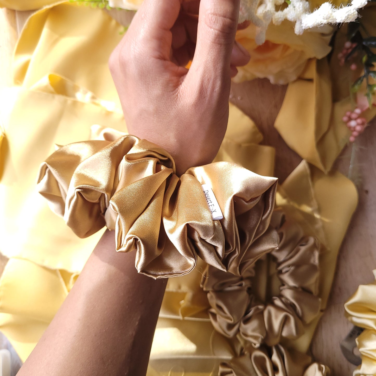 XL Latte Satin Scrunchie