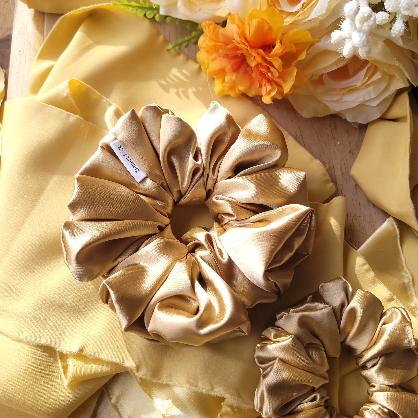 XL Latte Satin Scrunchie