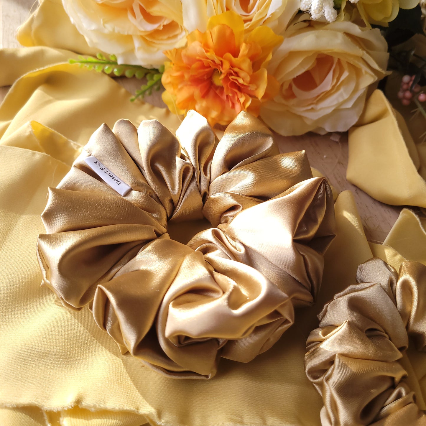 XL Latte Satin Scrunchie