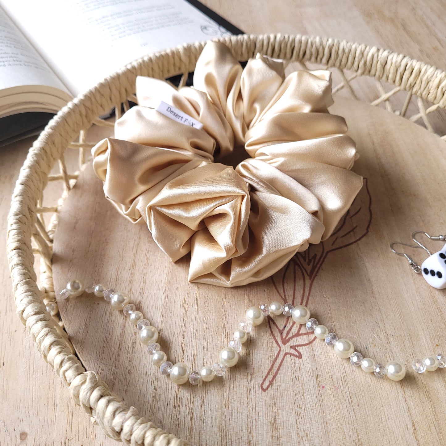 XL Sandstorm Satin Scrunchie