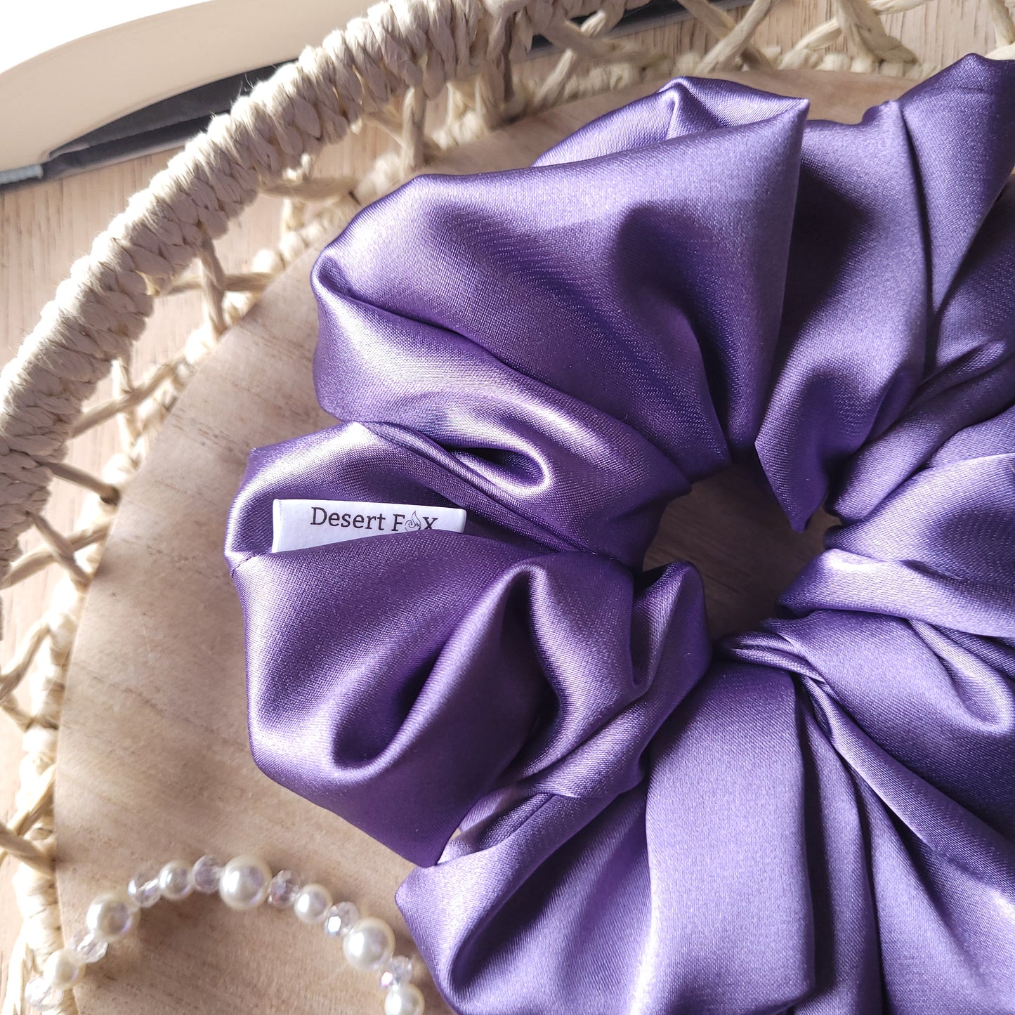 XL Slate Purple Satin Scrunchies
