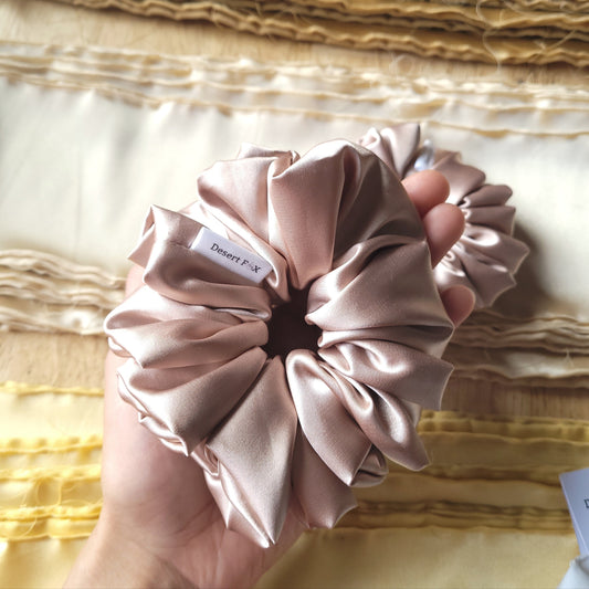 Champagne Satin Scrunchie Medium