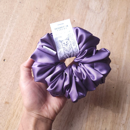XL Slate Purple Satin Scrunchies