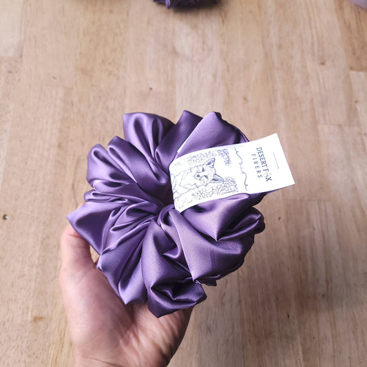 XL Slate Purple Satin Scrunchies