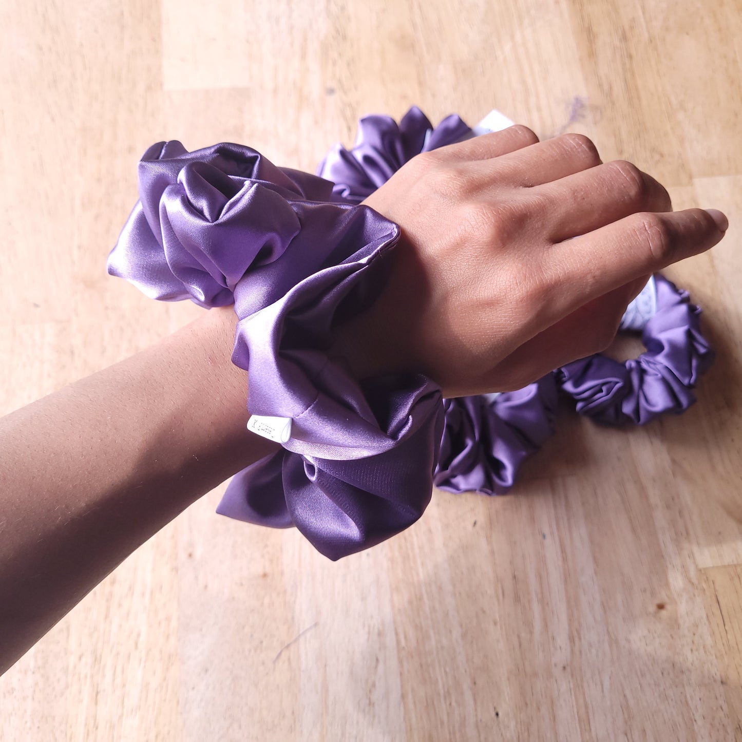 XL Slate Purple Satin Scrunchies