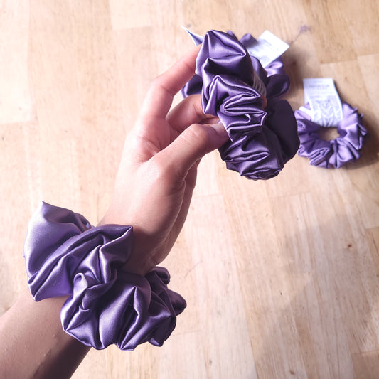 Slate Purple Satin Scrunchie Medium