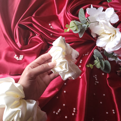 Dove Satin Scrunchie Medium