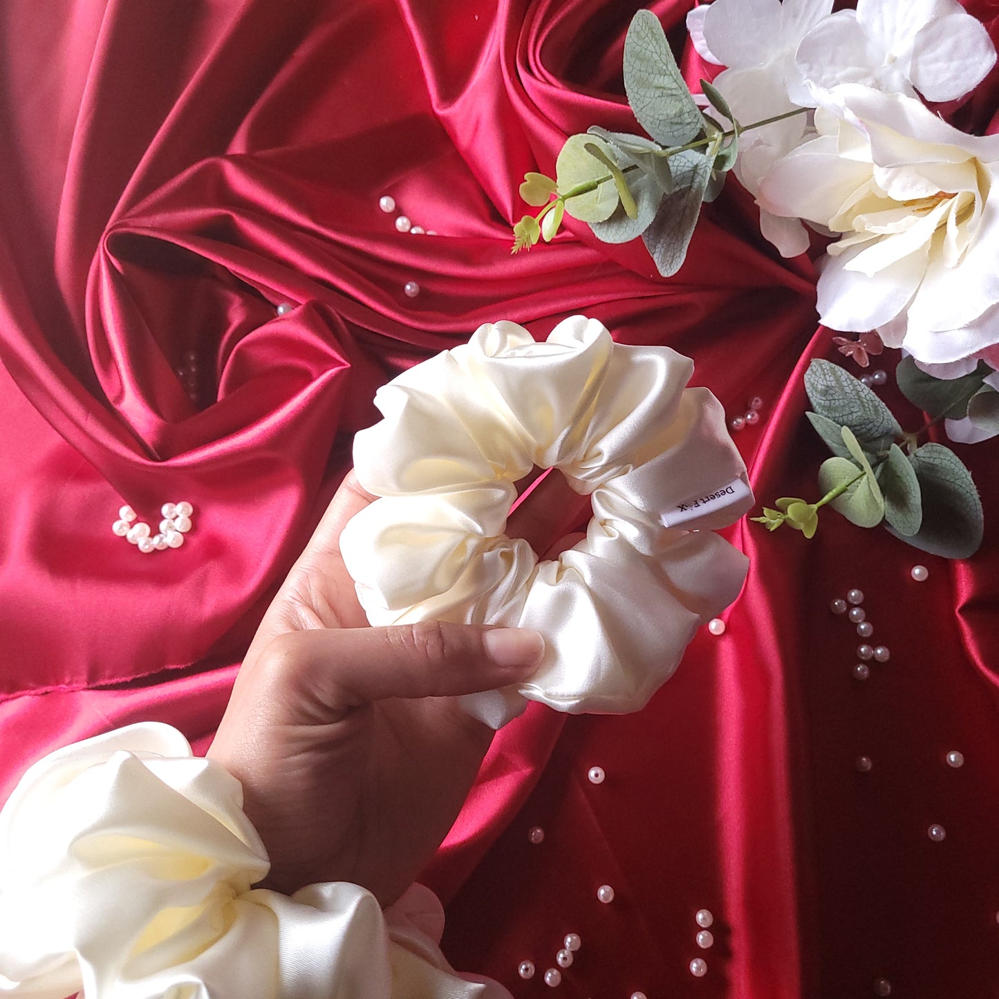 Dove Satin Scrunchie Medium