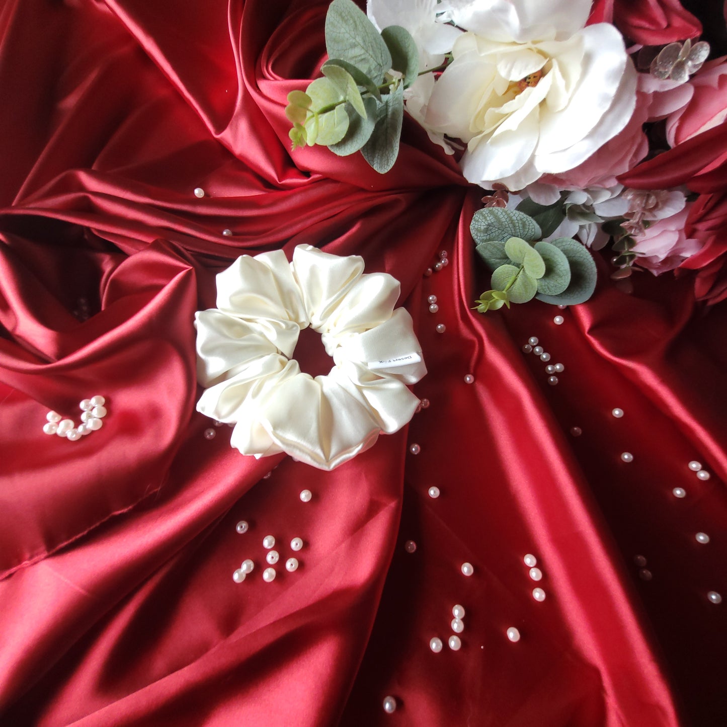 Dove Satin Scrunchie Medium