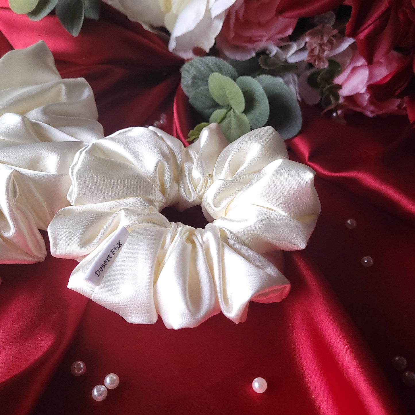 Dove Satin Scrunchie Medium