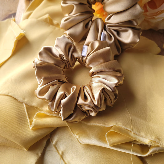 Latte Satin Scrunchie Small