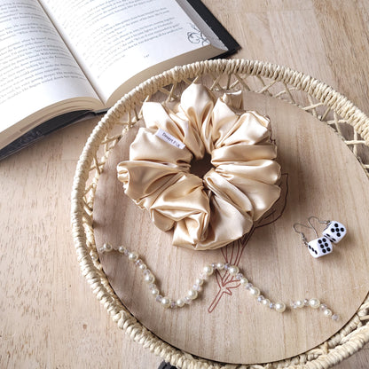 XL Silky Satin Dove Scrunchie