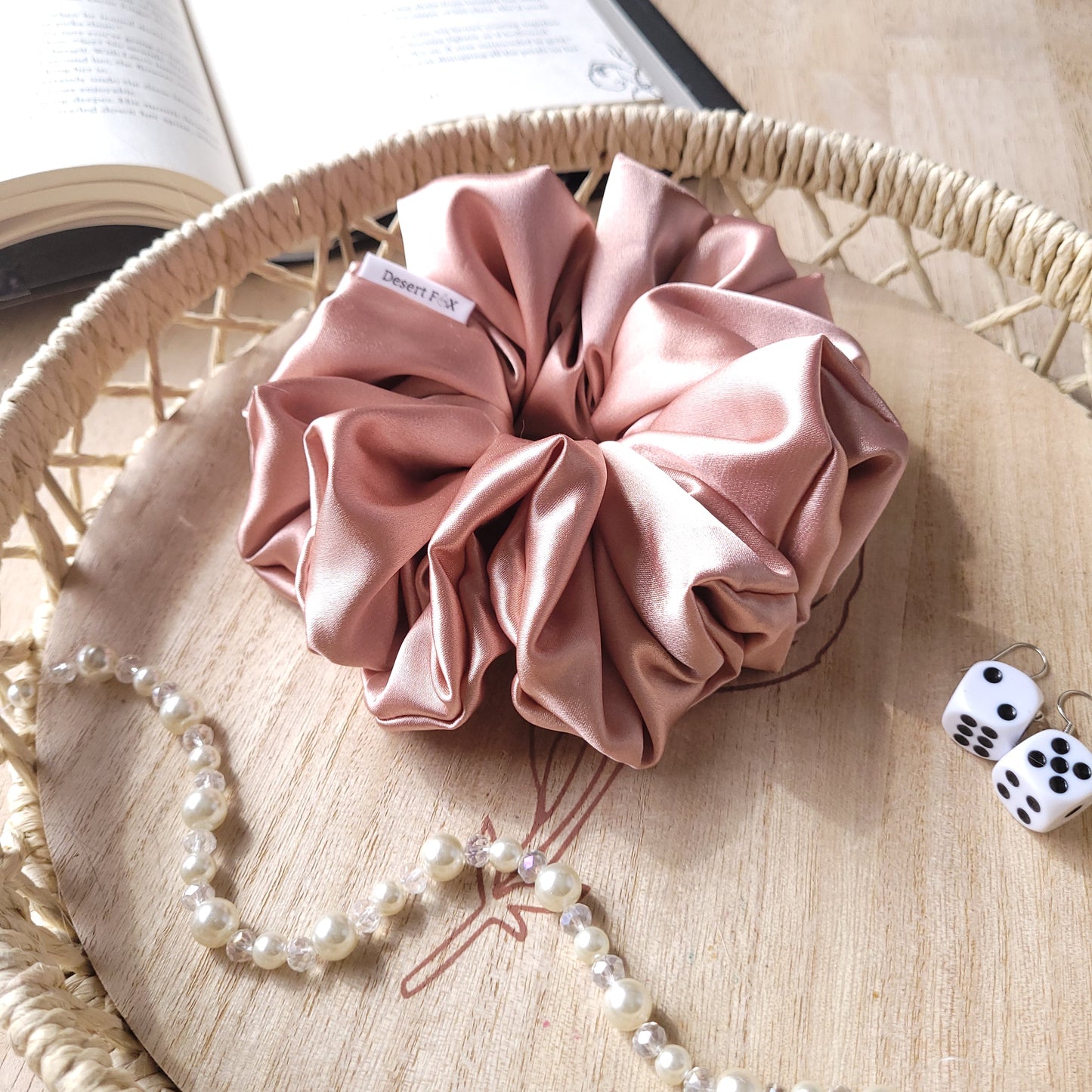 XL Silky Satin Dove Scrunchie