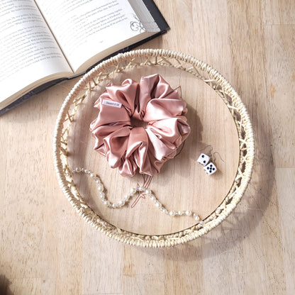 XL Silky Satin Rose Scrunchie