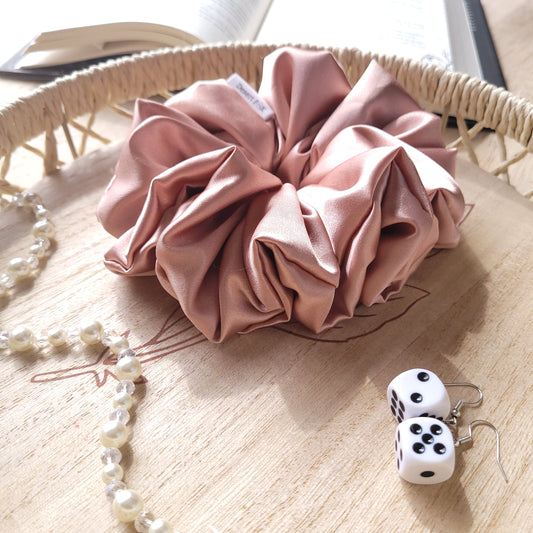 XL Silky Satin Rose Scrunchie