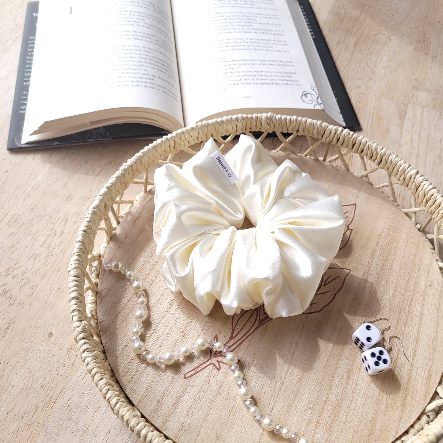 XL Silky Satin Dove Scrunchie