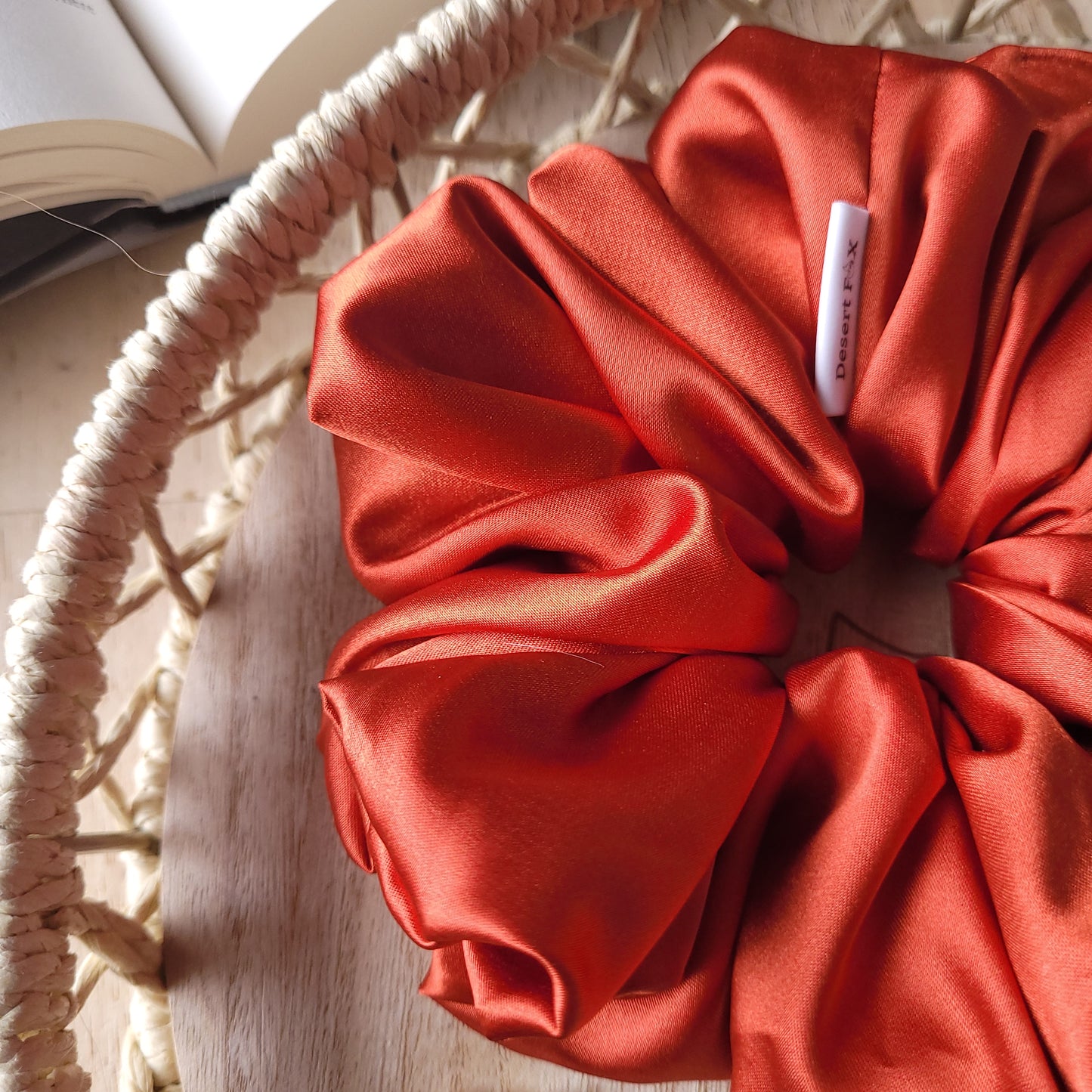 XL Burnt Orange Satin Scrunchie