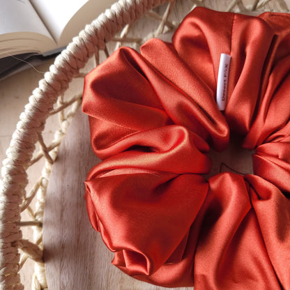 XL Burnt Orange Satin Scrunchie