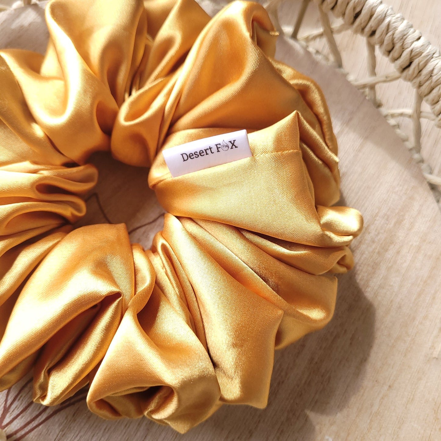XL Silky Satin Gold Scrunchie