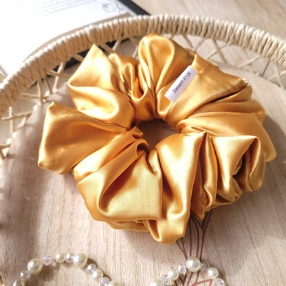 XL Silky Satin Gold Scrunchie