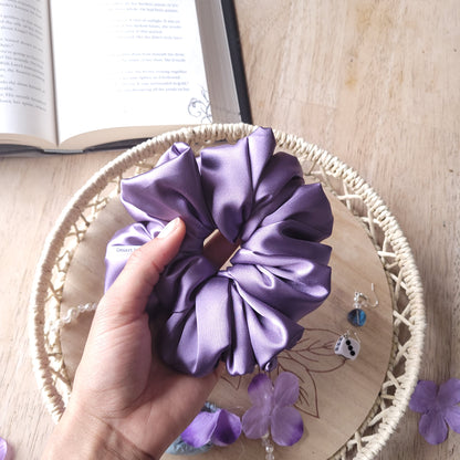 XL Slate Purple Satin Scrunchies